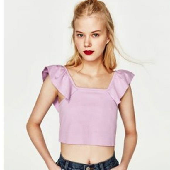 Zara lavender/ lilac crop top - Picture 3 of 3